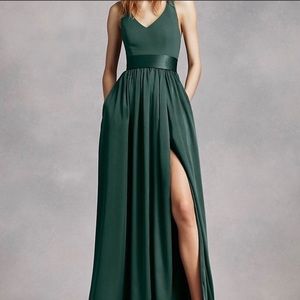 Vera Wang V Neck Halter Gown - Bridesmaid Dress